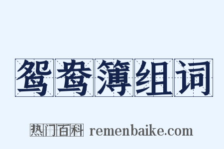 鸳鸯簿组词是什么意思的图片